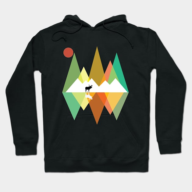 Moose - Moose In The Mountains Hoodie by Kudostees